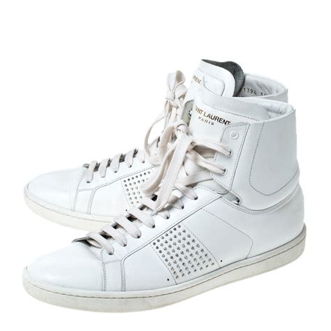 ysl high top sneakers|saint laurent white sneakers women's.